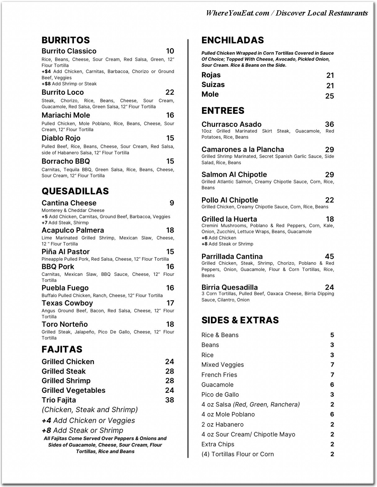 menu